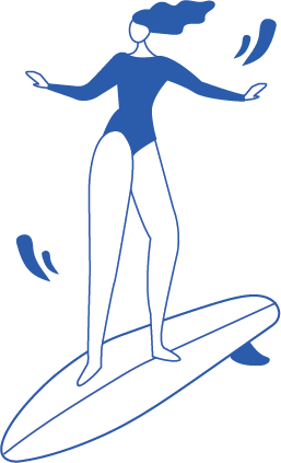 Ilustrácia surfovania